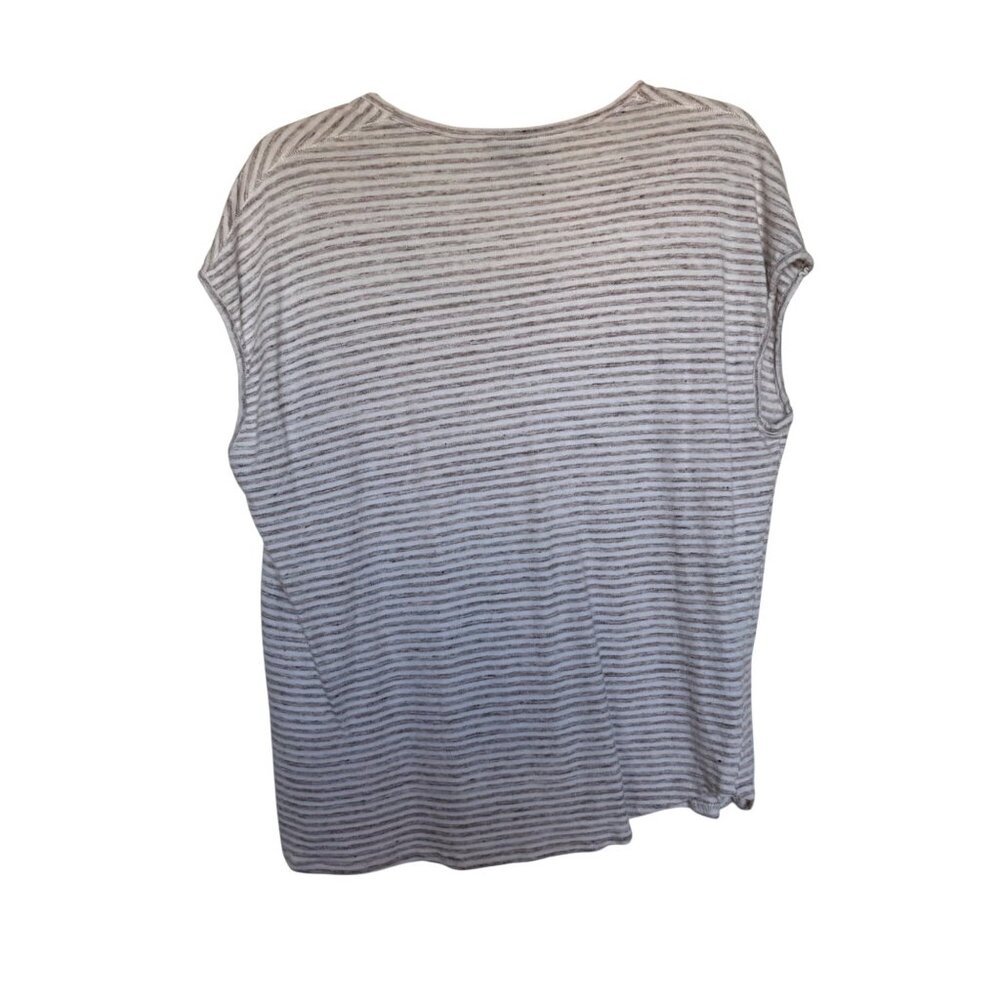 Oska Womens Striped Linen-Cotton Blend Sleeveless Top V-Neck Size 1 Beige - Picture 2 of 9